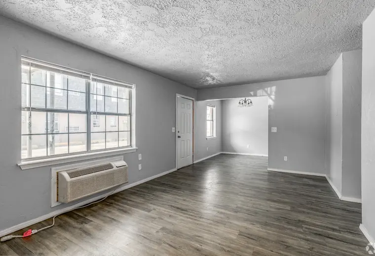 Open living and dining room
